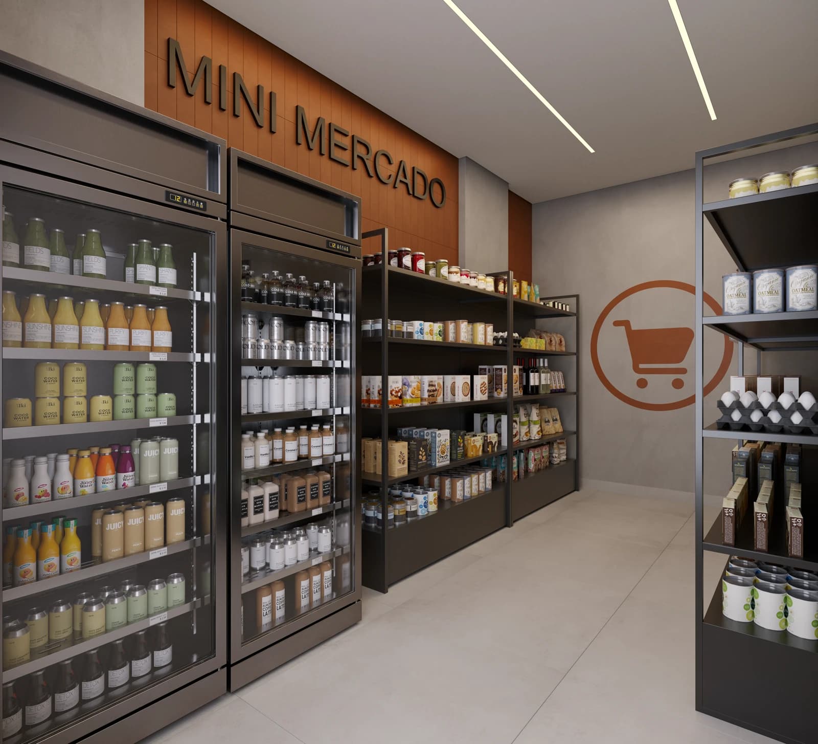 Perspectiva do mini mercado